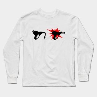 Zombie Pack-a-Punched Ray Gun on Brown Long Sleeve T-Shirt